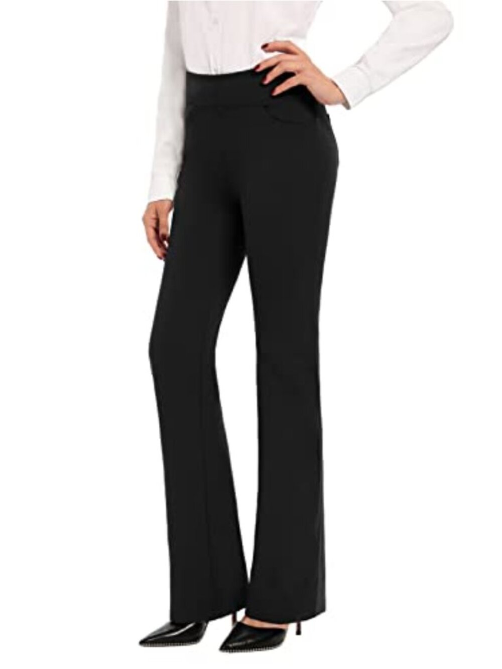 SEVEGO Bootcut Yoga Dress Pants High Waist Stretch Pull On 33" Inseam